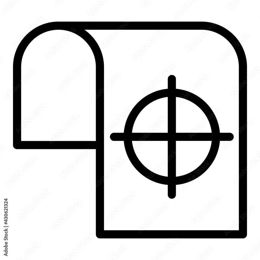Poster printing target icon. outline printing target vector icon for web design isolated on white backgroun
