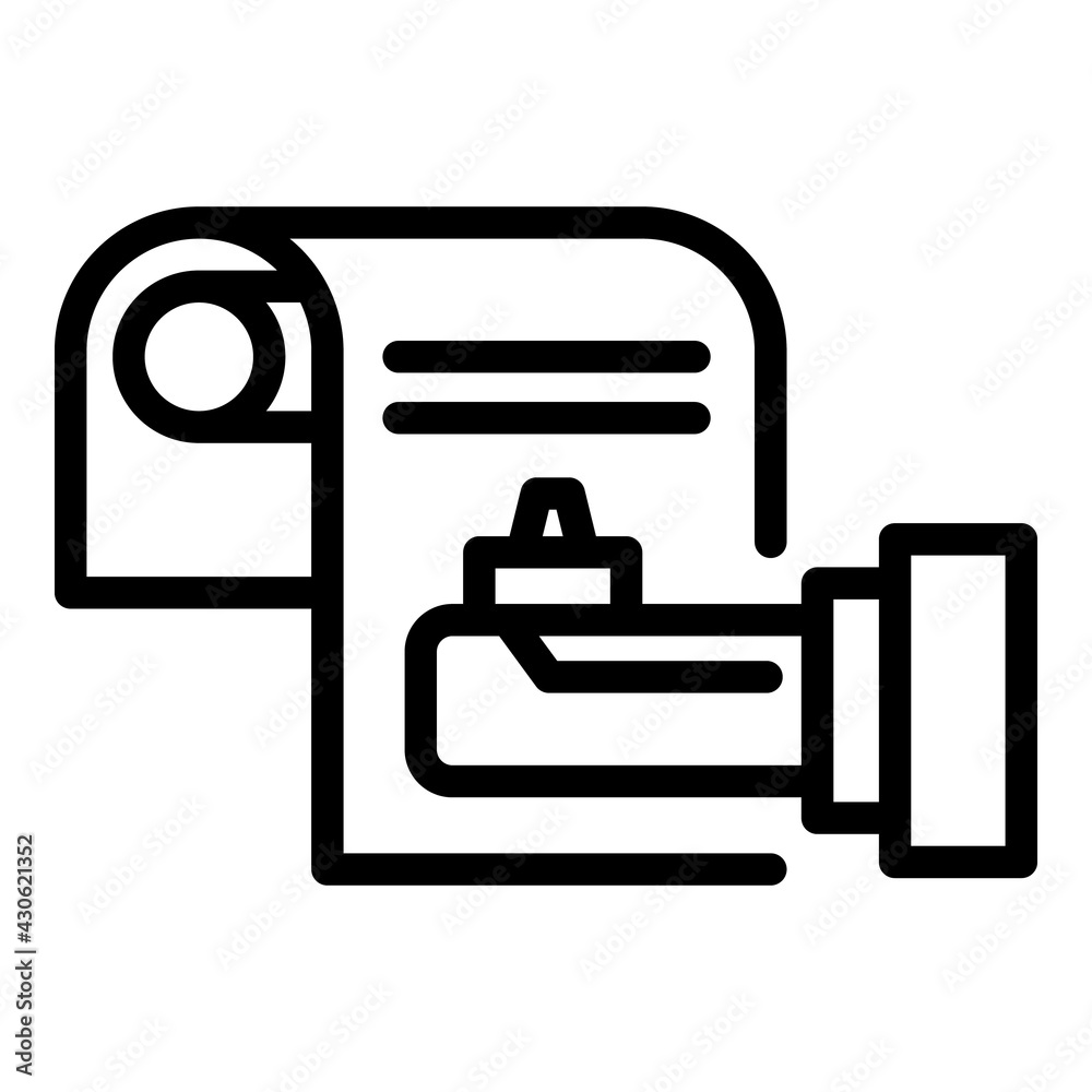 Poster printing device icon. outline printing device vector icon for web design isolated on white backgroun