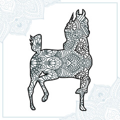 Horse Mandala. Vintage decorative elements. Oriental pattern, vector illustration.
