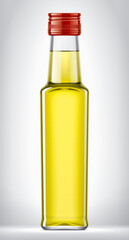 Glass bottle on background. 