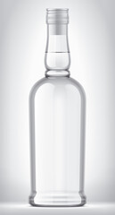 Glass bottle on background. 