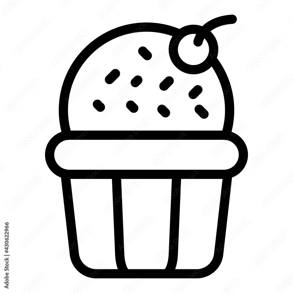 Canvas Prints Dessert muffin icon. Outline Dessert muffin vector icon for web design isolated on white background - Canvas Prints