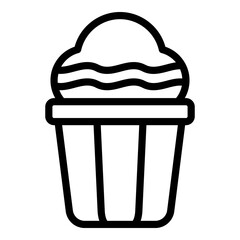 Muffin cake icon. Outline Muffin cake vector icon for web design isolated on white background