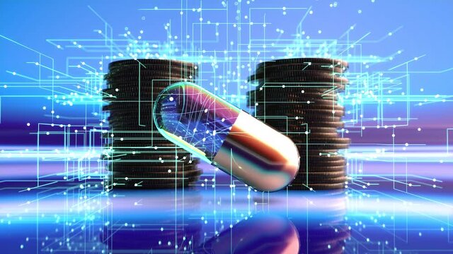 3D abstract background of a futuristic pill