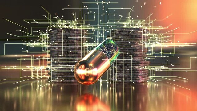 3D abstract background of a futuristic pill