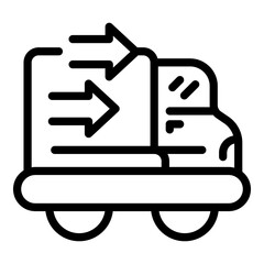 Shipping truck icon. Outline Shipping truck vector icon for web design isolated on white background