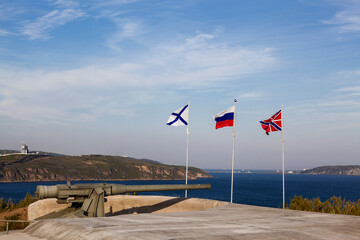 Novosiltsevskaya coastal battery on Russian Island. Vladivostok. Russia