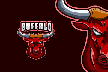 Buffalo Head Mascot Logo Template