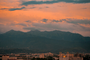 sunset in the mountains
