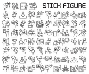 business people in different activities and character poses icon