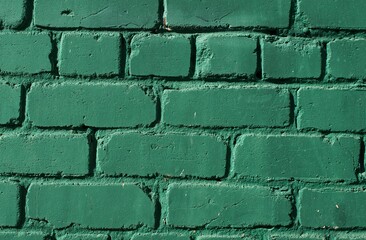 Green brick wall. Green brick. Brick. Brick texture. Old texture. Industrial texture.