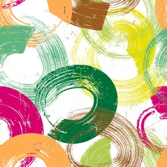 Gordijnen seamless abstract background pattern, with circles, swirls, paint strokes and splashes © Kirsten Hinte