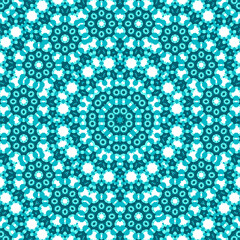 Tile mosaic seamless pattern, oriental ethnic patchwork, tribal mandala design