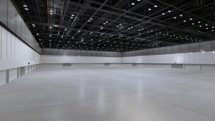 Empty hall exhibition center. backdrop for exhibition stands.3d render.