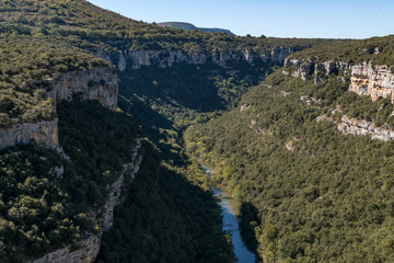 Fototapeta na wymiar Aerial view of Ebro river Canyon in Burgos, Castile and Leon, Spain.