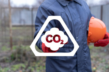 Concept of carbon dioxide emissions danger. CO2 industry pollution attention. Environment Ecology Protection.