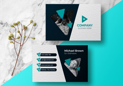 Singer Business Card Layout with Photo