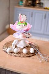 Easter cake with rabbit 