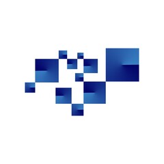 pixel,particle logo design template vector sign
