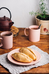 Two Cabbage Mini Pies on Plate
