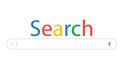 Internet search bar isolated on a white background. Search engine. Internet search system.