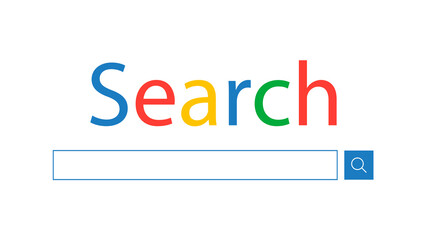 Internet search bar isolated on a white background. Search engine. Internet search system.