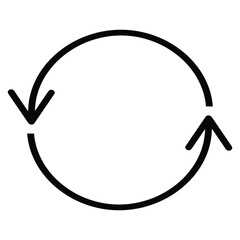 Simple thin line circular arrows on a white background. Royalty-free.