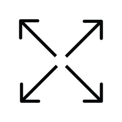 Simple thin line multi-directional arrows on a white background. Royalty-free.