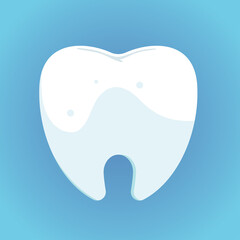 Healthy human teeth, clean tooth, teeth whitening. Vector illustration.