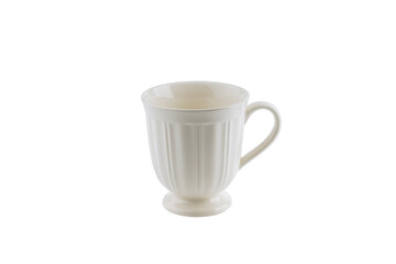 white tea cup on white isolated background