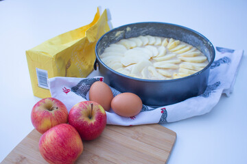 Apple cake, italian apple cake, close up, apple slice, sugar covered, Italian tradition, delicious cake close up, ingredient, cake's ingrediate, apple pie