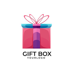 Gift Box logo colorful illustration