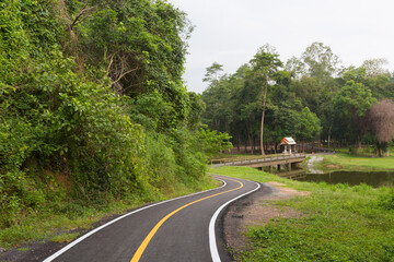 Selective focus. Khao Ruak Reservoir at Namtok Samlan National Park in Saraburi Thailand is a reservoir that tourists come to relax or camping during the holiday