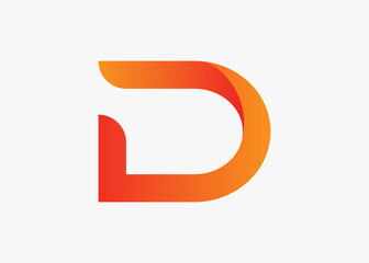 D Letter Initial Gradient Style Logo Design Template. Business,Company Identity Icon Line Art Vector