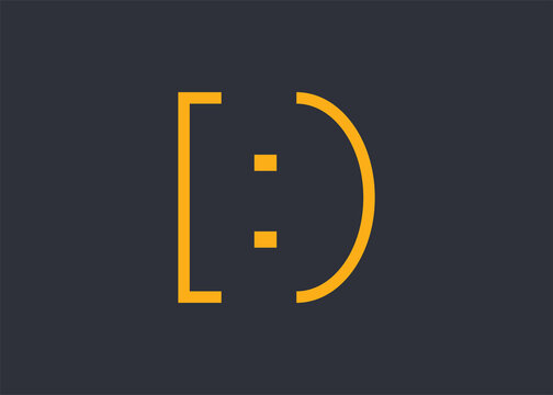 D Letter Initial With Code Logo Design Template. Digital Company Icon Line Art Vector