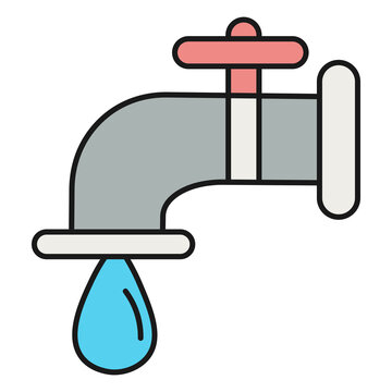 Faucet with a drop of water ecological icon