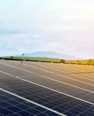 Photovoltaic panel, new technology for store and use the power from the nature with human life, sustainable energy and environmental friend concept.