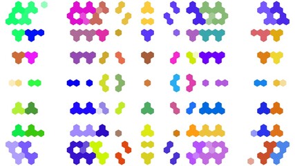 Random colorful squares and circles, abstract background and texture