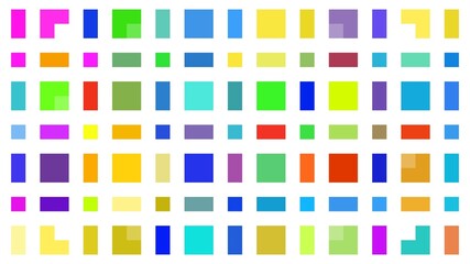 Random colorful squares and circles, abstract background and texture