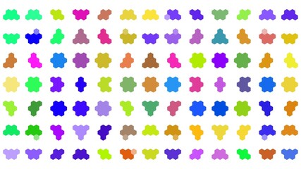 Random colorful squares and circles, abstract background and texture