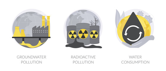 Environmental problem abstract concept vector illustrations.