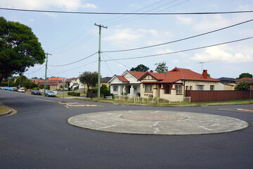 French st and Cross st roundabout in Kogarah, a south suburb of Sydney.