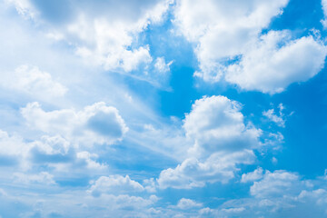 Fototapeta na wymiar beautiful airatmosphere bright blue sky background abstract clear texture with white clouds.