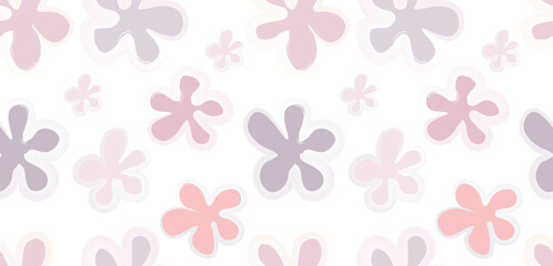 Watercolor seamless pattern. Painted flowers design