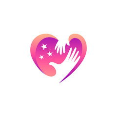 Child love care logo template ready for use
