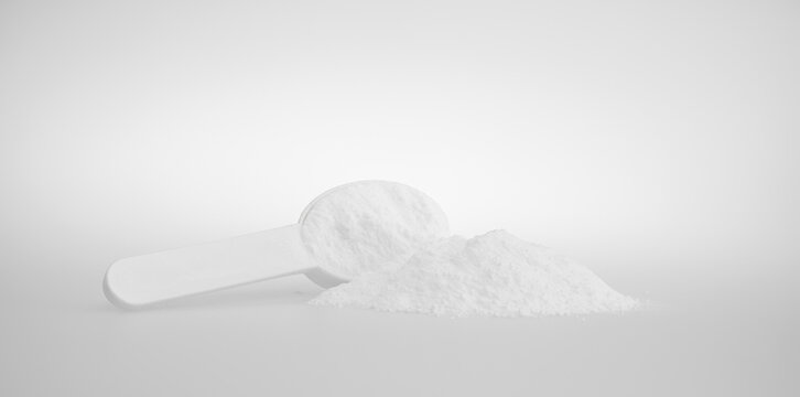 Measuring spoon and white medicinal powder