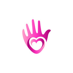 Fototapeta na wymiar Simple hand care logo design template ready for use