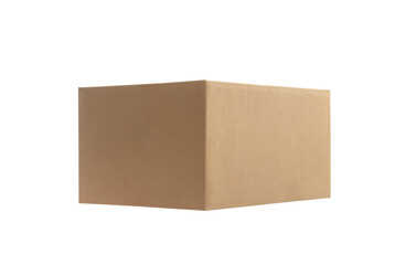 one open cardboard box, on white background