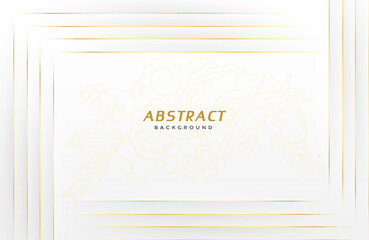 Modern abstract white background vector. Elegant concept design with gold lines