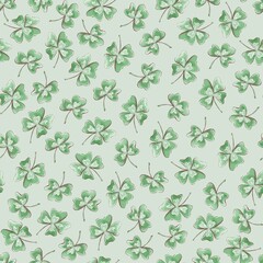 Seamless pattern. Clover flowers for St. Patrick's Day
